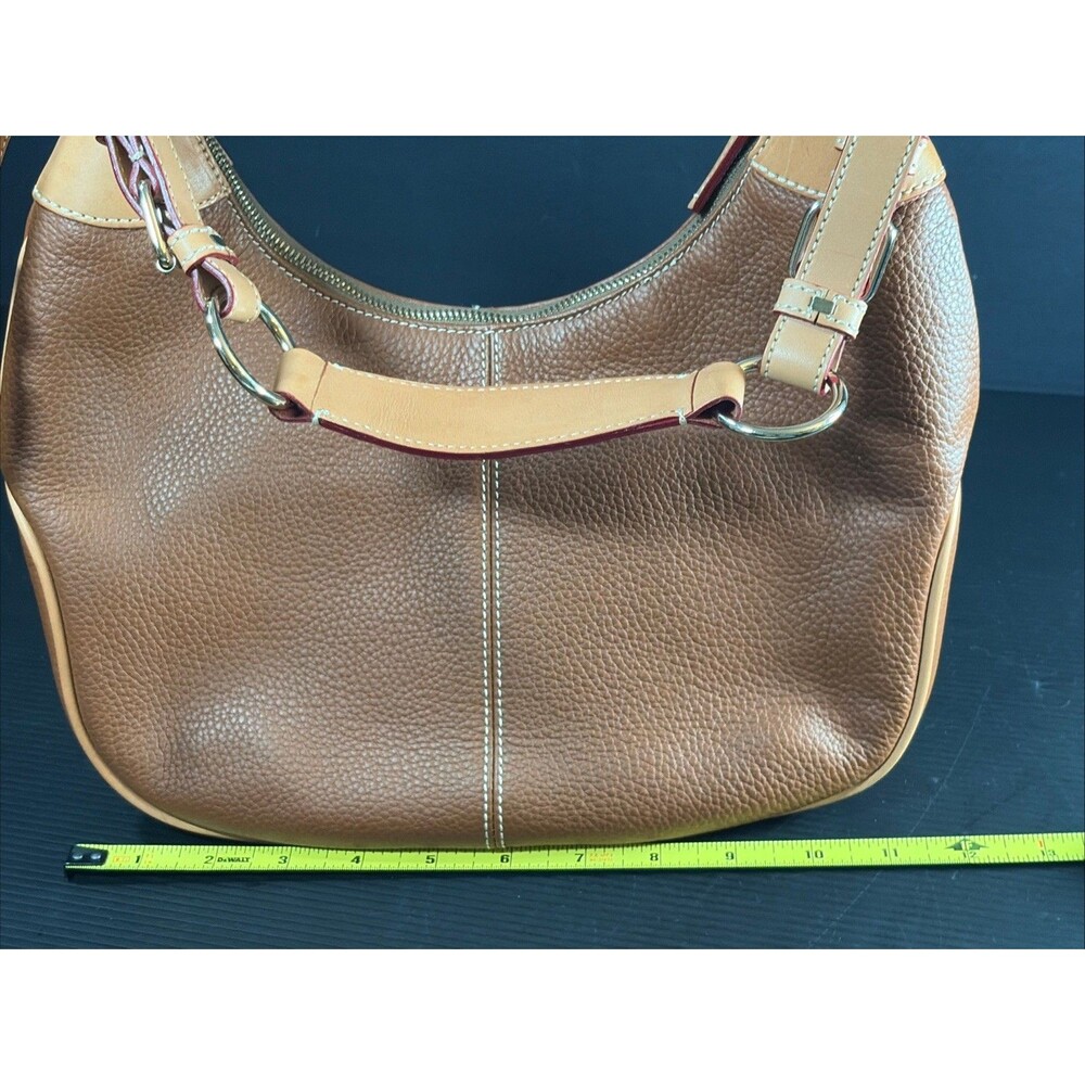 VTG Dooney & Bourke AWL Hobo Brown Pebbled Leather Shoulder Bag Purse - Picture 9 of 14
